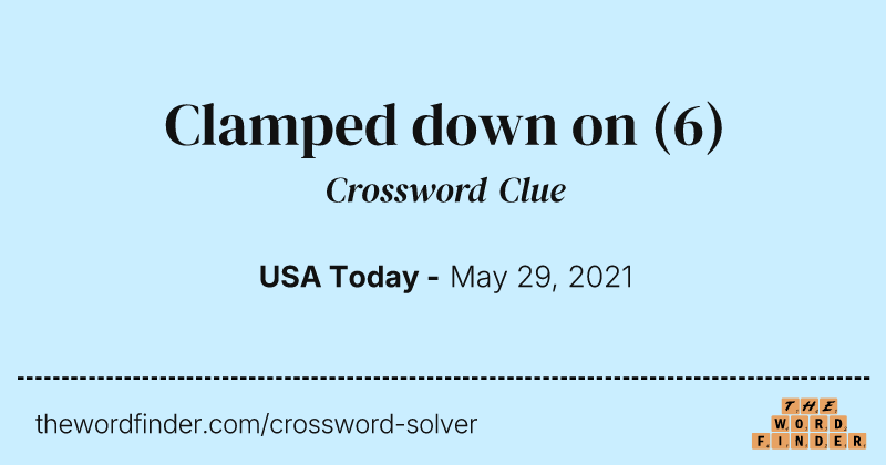 Clamped down on crossword clue image