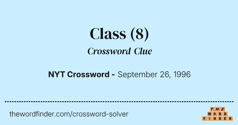 Class crossword clue image