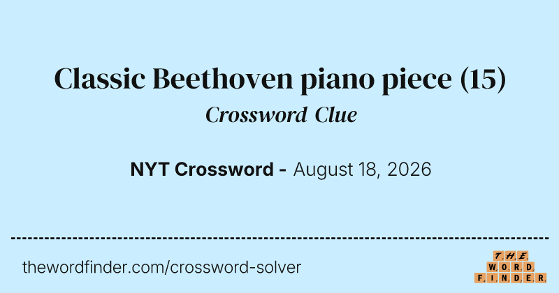 Classic Beethoven piano piece crossword clue image