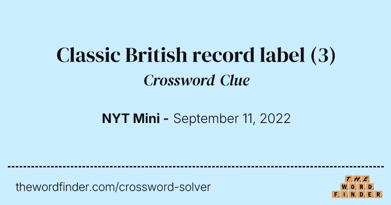 Classic British record label crossword clue image