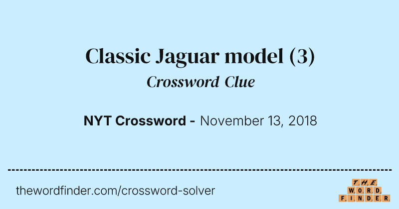 Classic Jaguar model crossword clue image