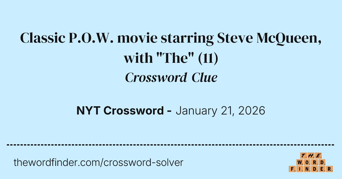 Classic P.O.W. movie starring Steve McQueen, with 