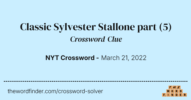 Classic Sylvester Stallone part crossword clue image