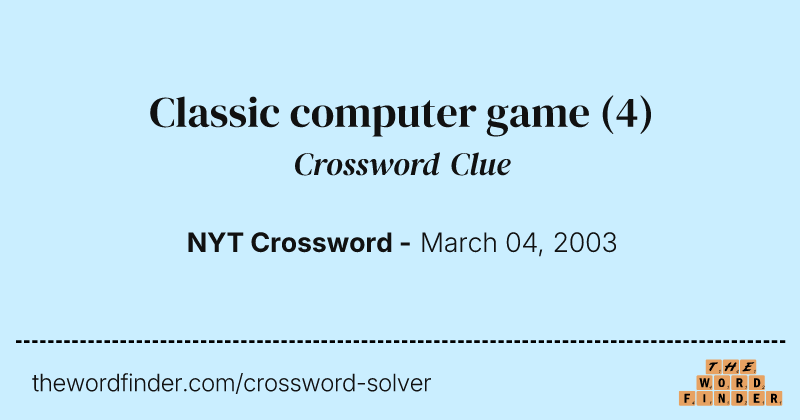 Classic computer game crossword clue image