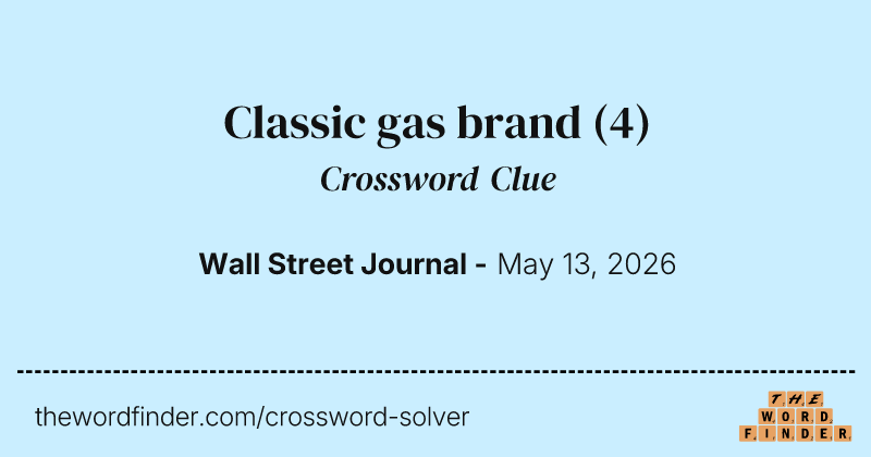 Classic gas brand crossword clue image