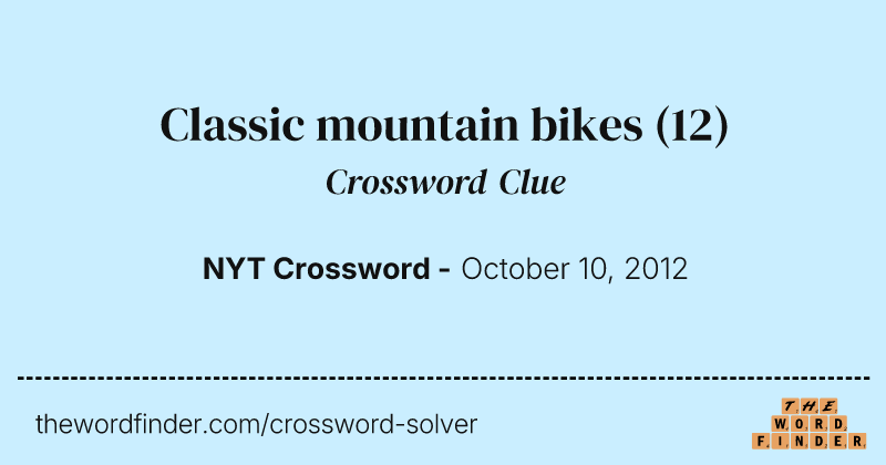 Classic mountain bikes crossword clue image