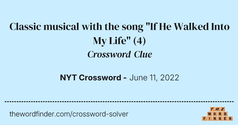 Classic musical with the song "If He Walked Into My Life" crossword clue image