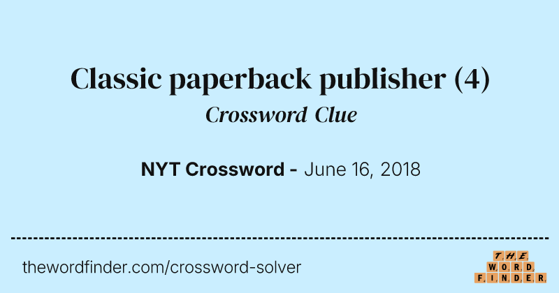 Classic paperback publisher crossword clue image