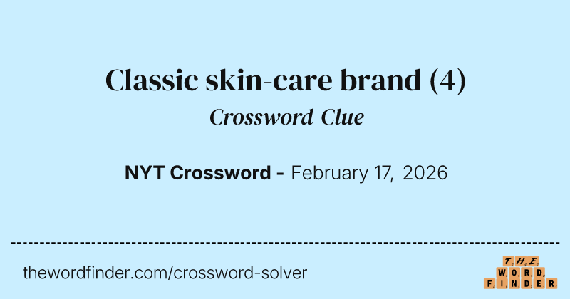 Classic skin-care brand crossword clue image