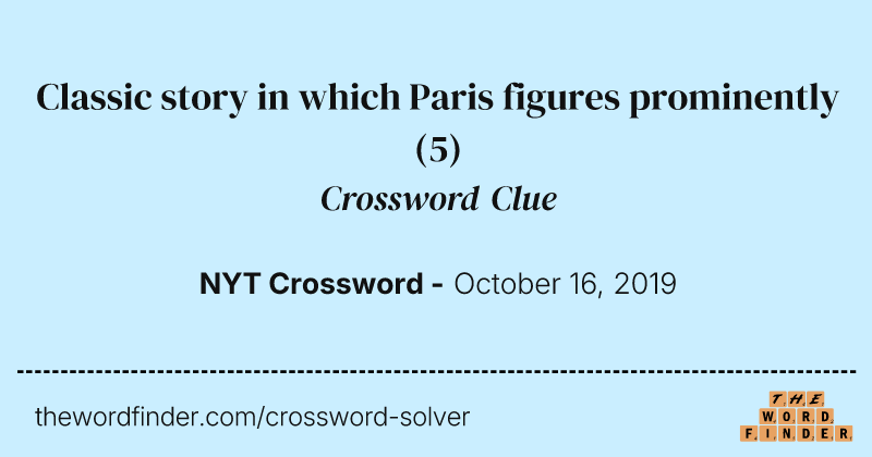 Classic story in which Paris figures prominently crossword clue image