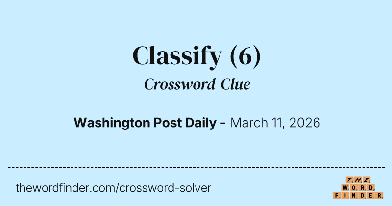 Classify crossword clue image