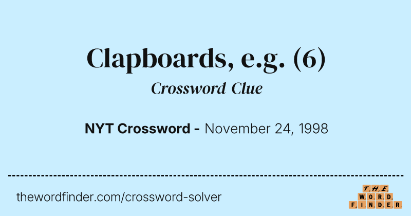 Clapboards, e.g. crossword clue image