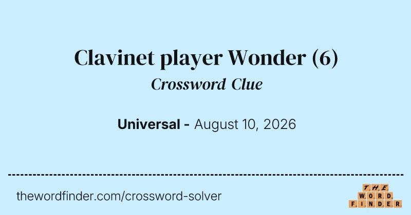 Clavinet player Wonder crossword clue image
