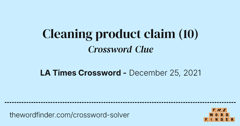 Cleaning product claim crossword clue image