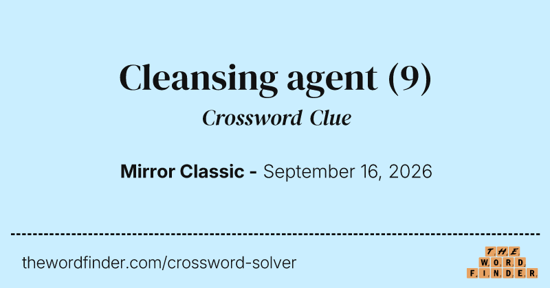 Cleansing agent crossword clue image