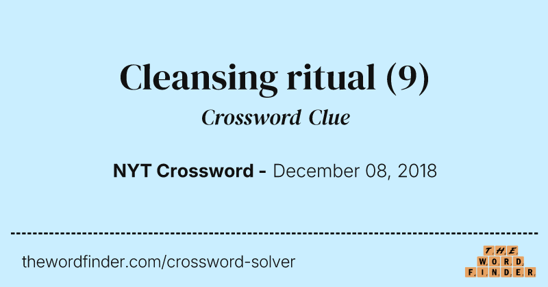 Cleansing ritual crossword clue image