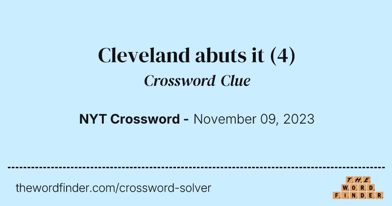 Cleveland abuts it crossword clue image