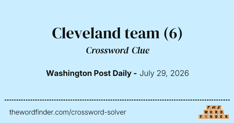 Cleveland team crossword clue image