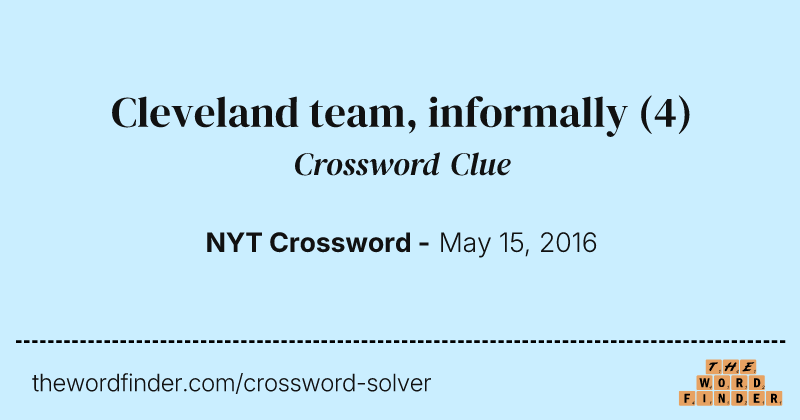 Cleveland team, informally crossword clue image