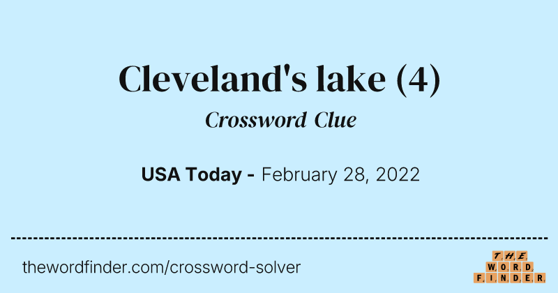 Cleveland's lake crossword clue image