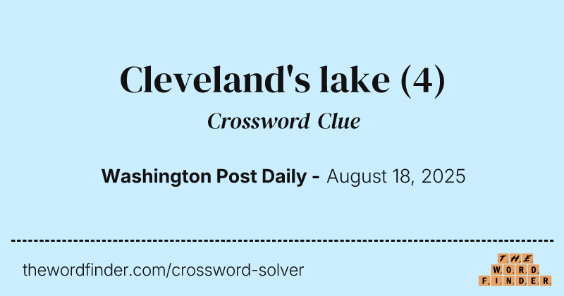 Cleveland's lake crossword clue image