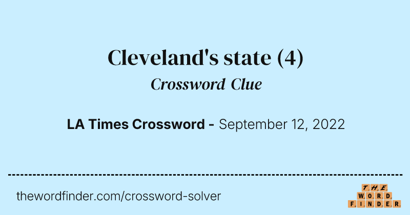 Cleveland's state crossword clue image