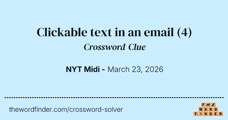 Clickable text in an email crossword clue image
