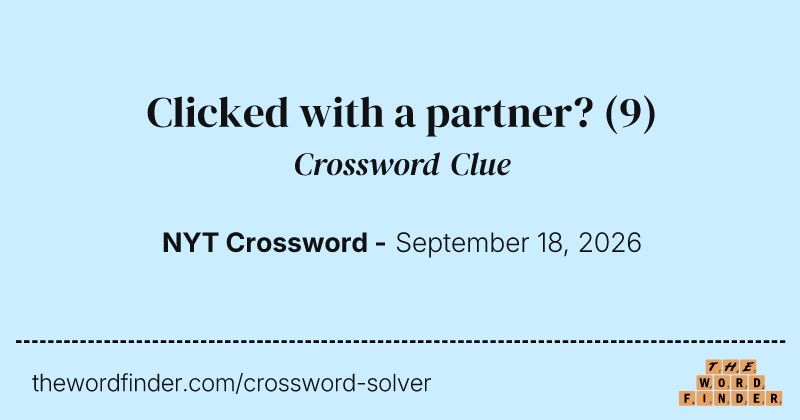 Clicked with a partner? crossword clue image