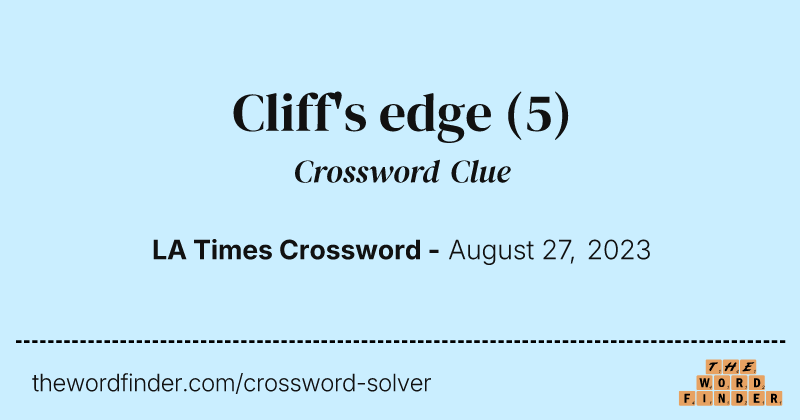 Cliff's edge crossword clue image