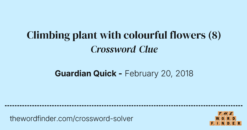 Climbing plant with colourful flowers crossword clue image