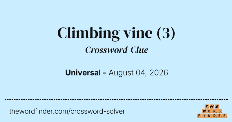 Climbing vine crossword clue image
