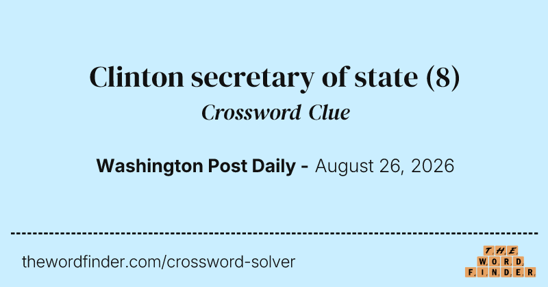 Clinton secretary of state crossword clue image