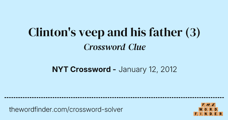 Clinton's veep and his father crossword clue image