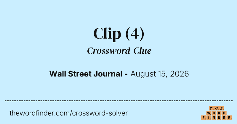 Clip crossword clue image