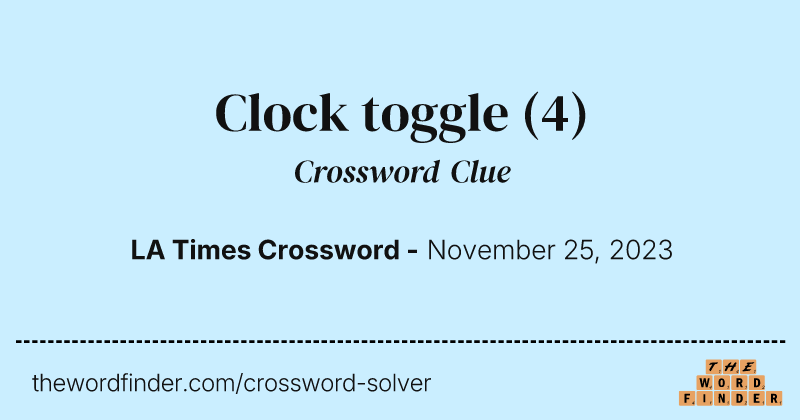 Clock toggle crossword clue image