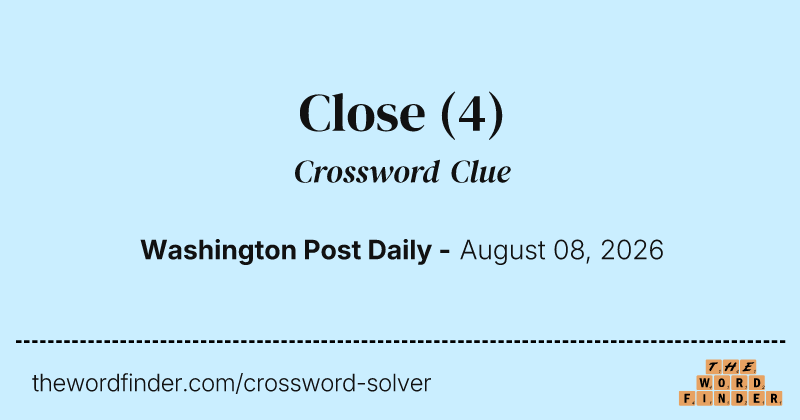 Close crossword clue image