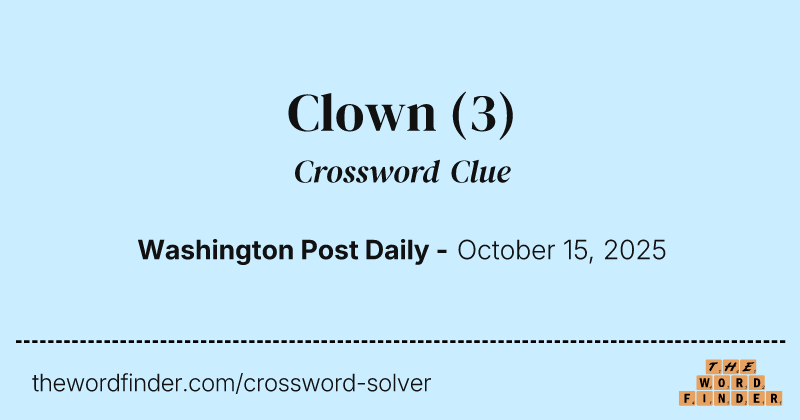 Clown crossword clue image