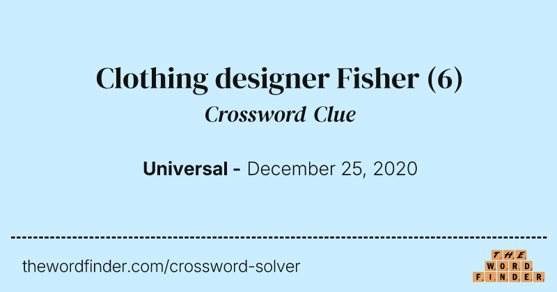Clothing designer Fisher crossword clue image