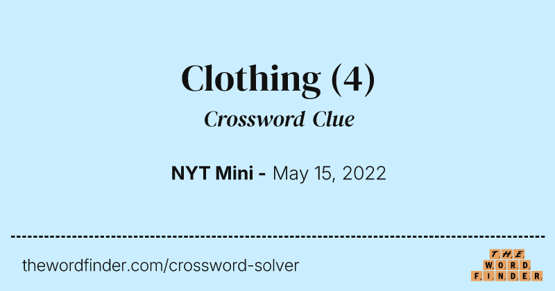 Clothing crossword clue image