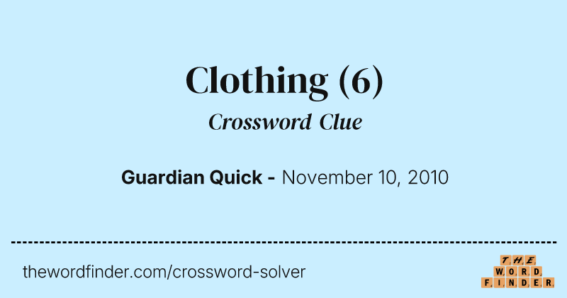 Clothing crossword clue image
