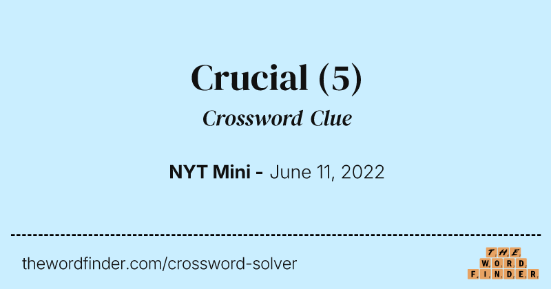Crucial crossword clue image