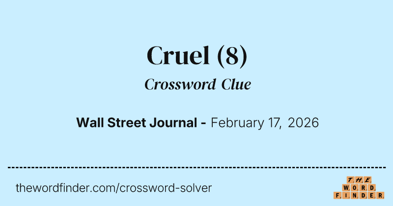 Cruel crossword clue image