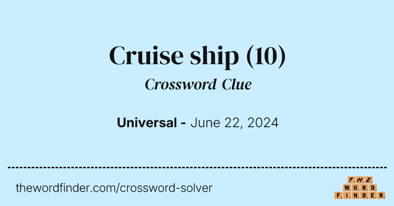 Cruise ship crossword clue image