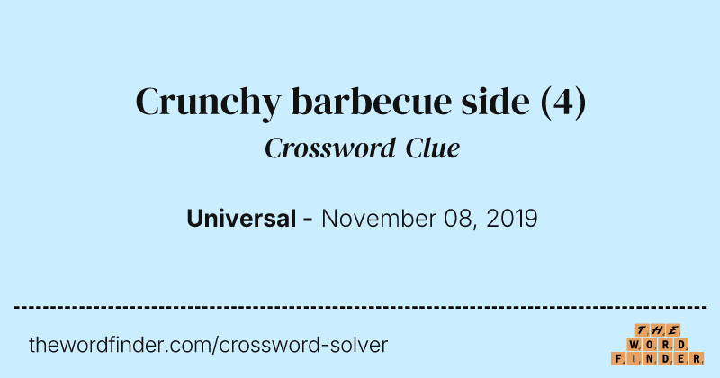 Crunchy barbecue side crossword clue image