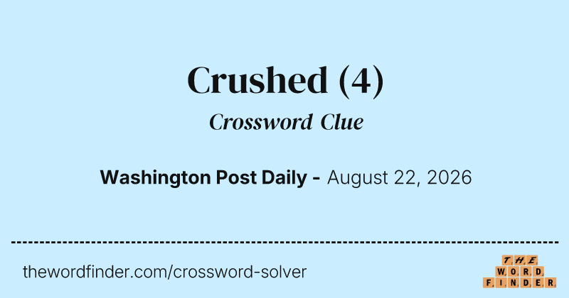 Crushed crossword clue image