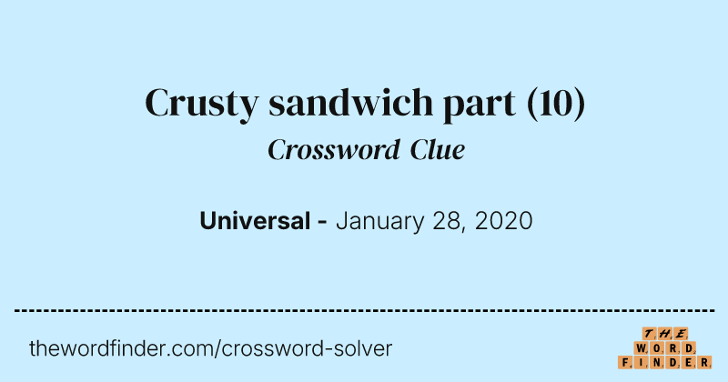 Crusty sandwich part crossword clue image