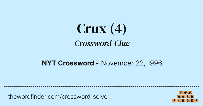 Crux crossword clue image