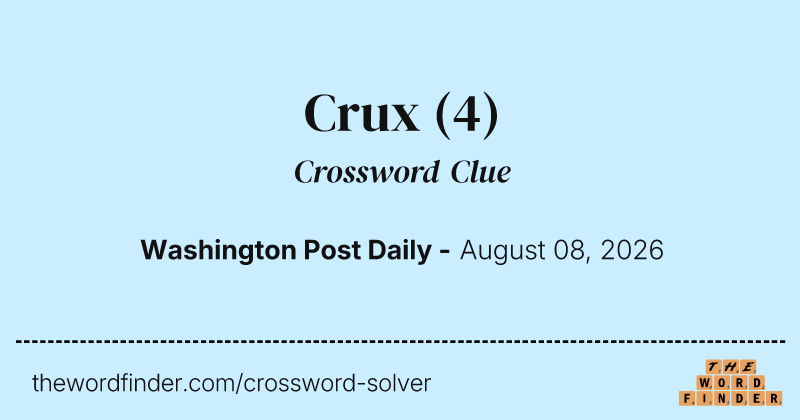 Crux crossword clue image