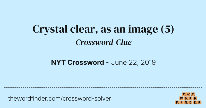 Crystal clear, as an image crossword clue image