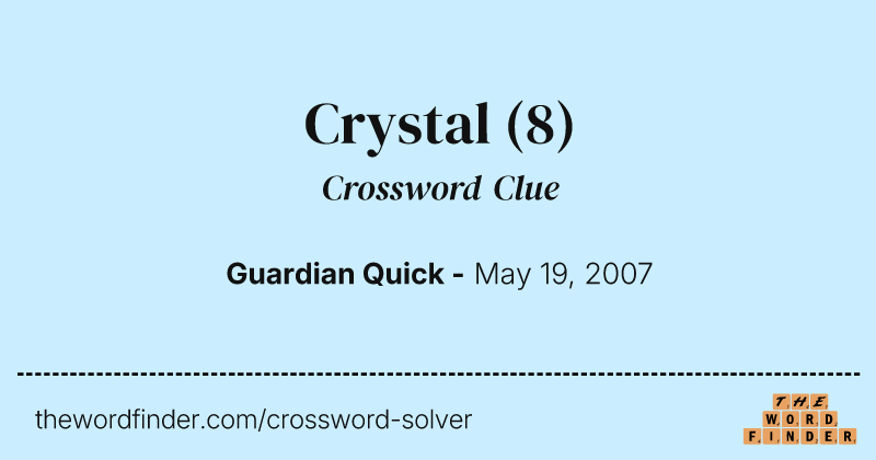 Crystal crossword clue image